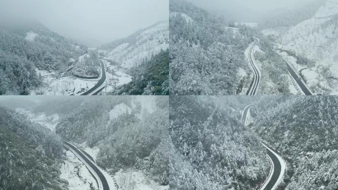 浙江山区雪天乡村公路