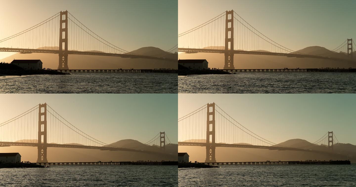 日落时分的旧金山金门大桥
