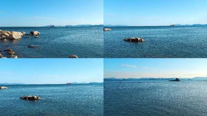 深圳海边海浪拍打礁石