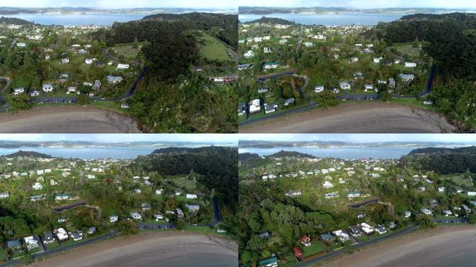 岛屿湾鸟瞰图大洋洲国家国外风光外国小镇