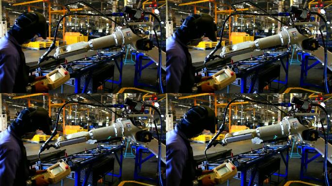机械臂焊接中国工业人工机械臂操作