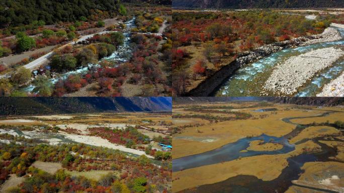 西藏林芝措高村溪流和湿地