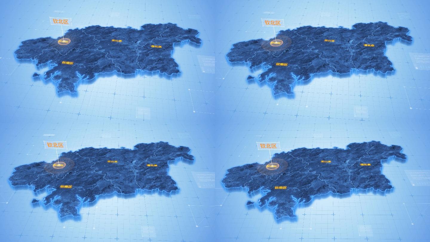 钦州钦北区三维科技地图