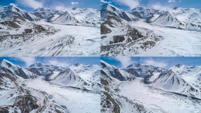 青海鸟瞰图高原海拔雪峰山峰南极北极