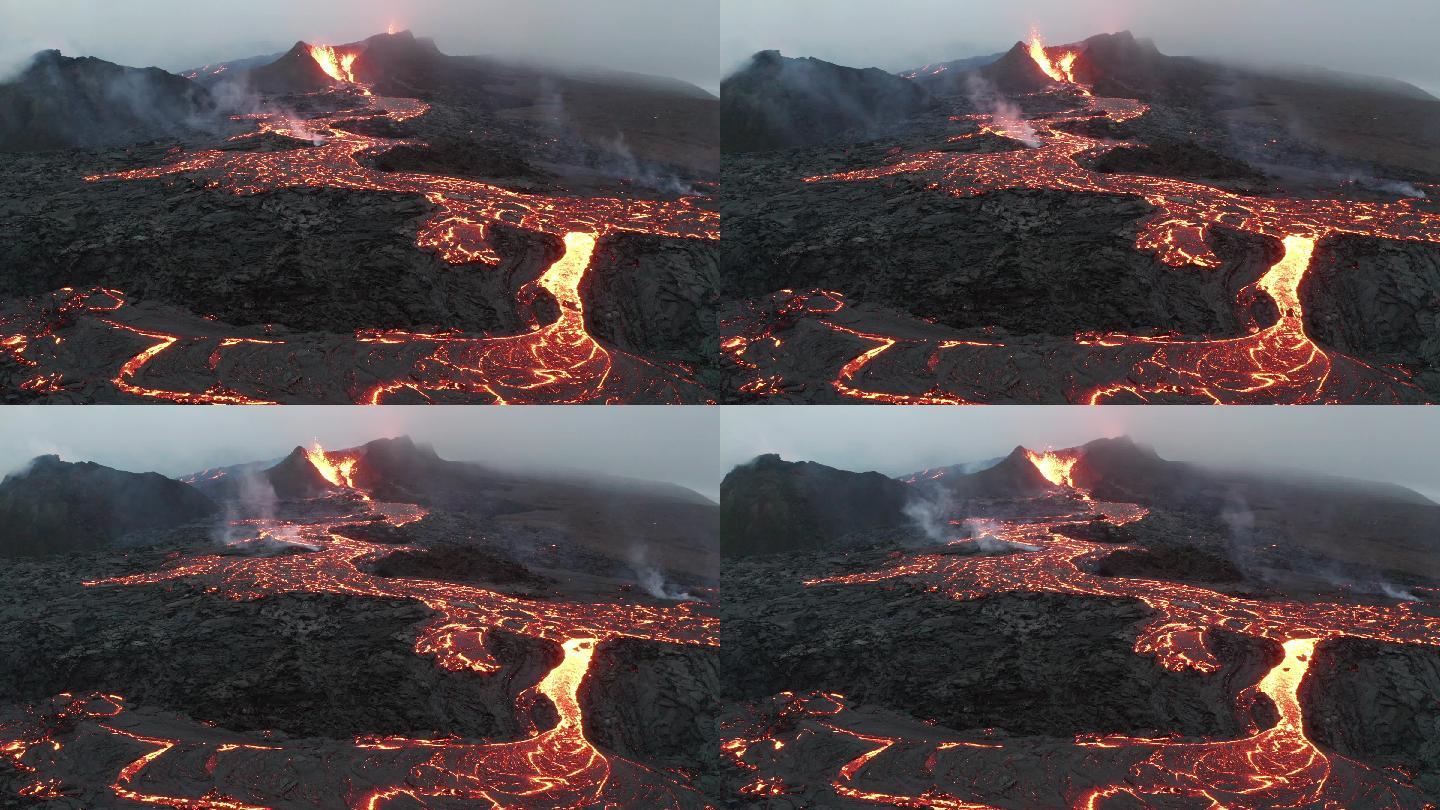 火山喷发熔岩岩浆爆发熔浆地狱岩