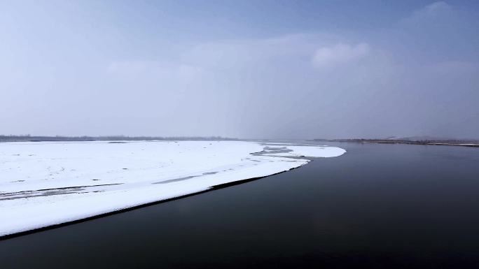 冰雪河套平原黄河航拍-11