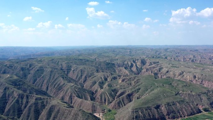 原素材-黄土地 榆林地形地貌航拍延时