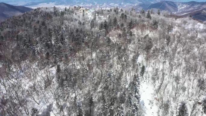 北大湖滑雪场 北大湖度假区航拍 雪景1