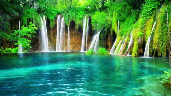 春季瀑布瀑布河流旅游景区世界著名景点