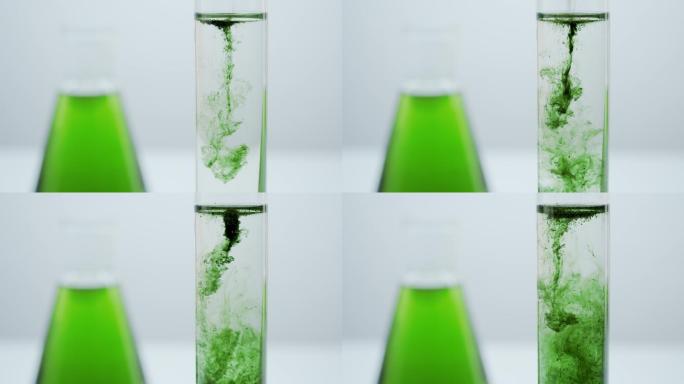 绿色液体绿水融化有毒粉末溶解分解