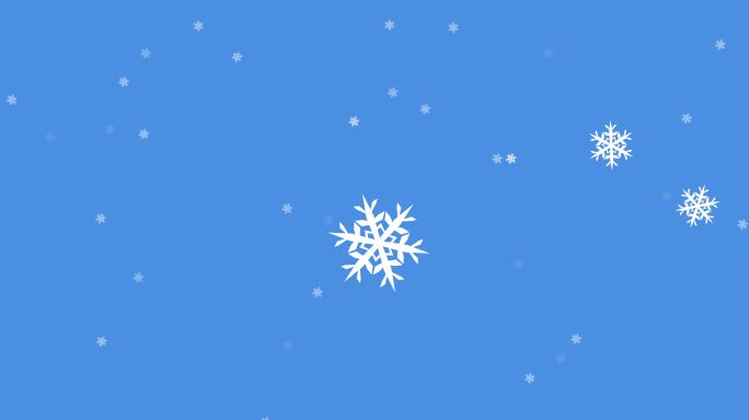 蓝色背景下飘落的雪粒子