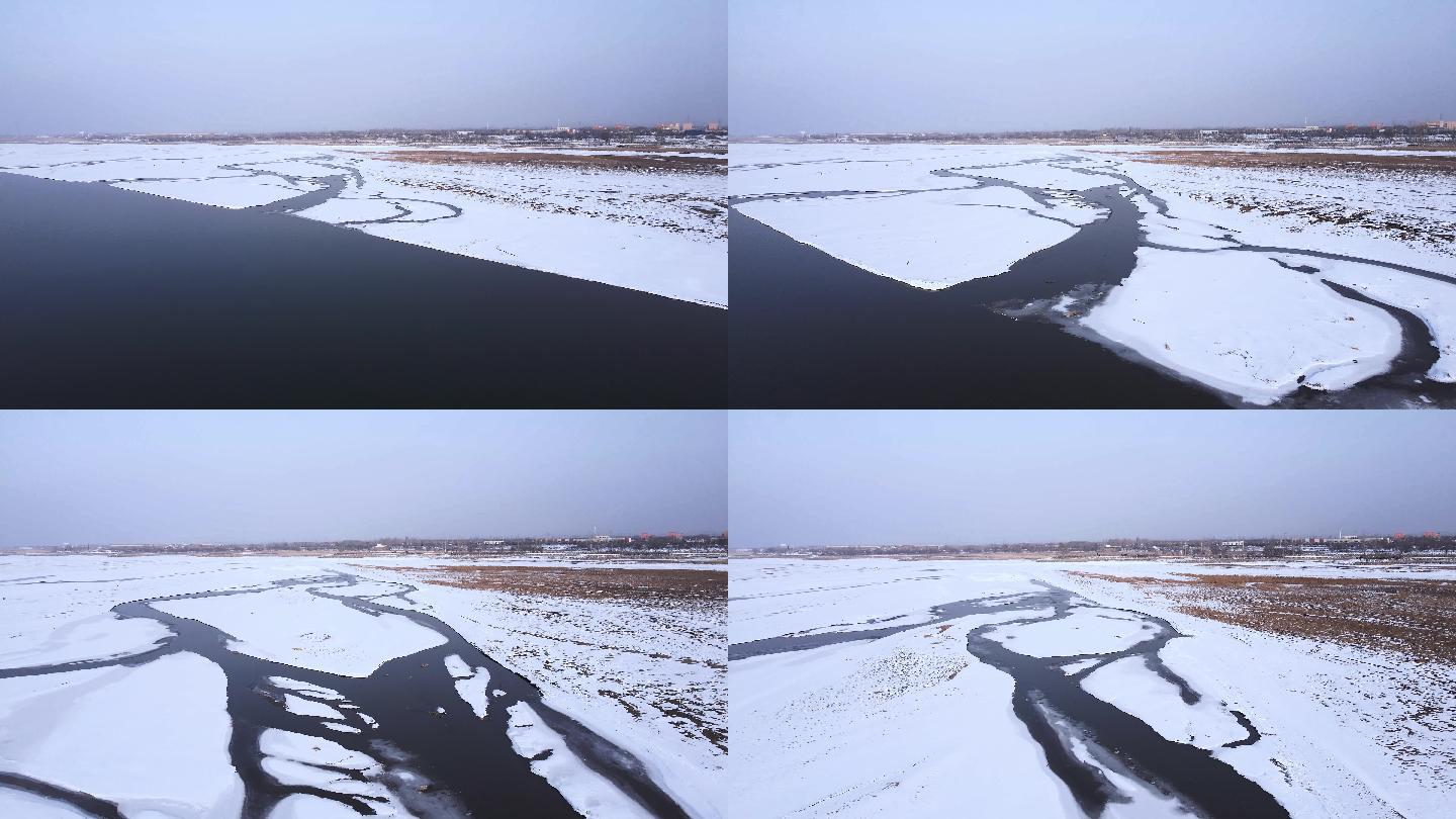 冬季河套平原冰雪黄河-10
