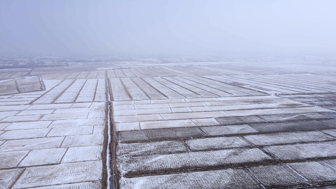 冬季冰雪河套平原黄河航拍-18