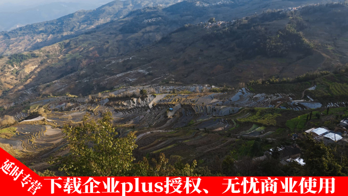 延时视频云南红河宝华乡撒玛坝万亩梯田全景