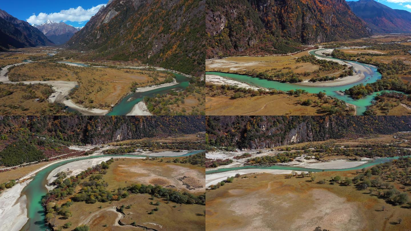 西藏林芝峡谷湿地河流