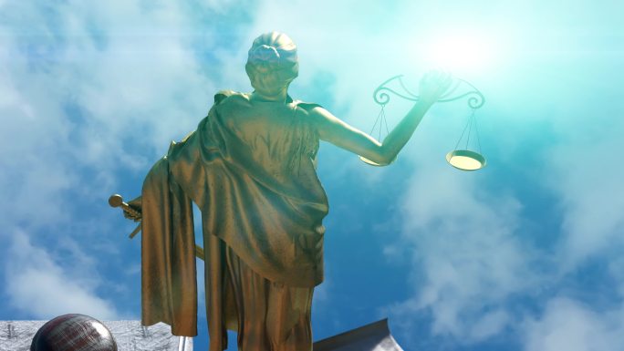 正义女神雕像3d渲染
