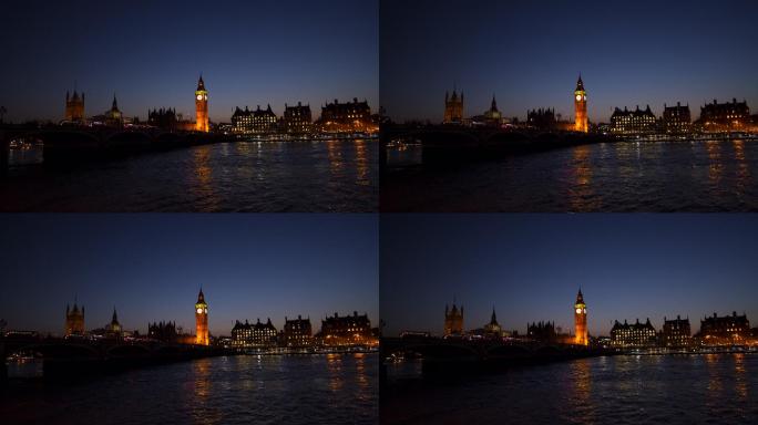 英国伦敦大本钟英国夜景伦敦夜景泰晤士河夜