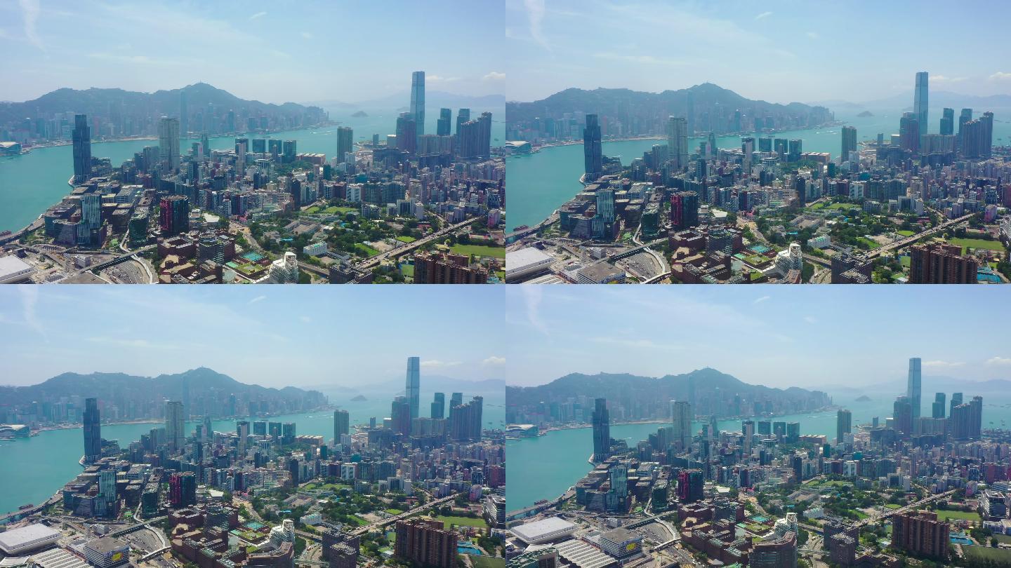 香港城市景观宣传素材无人机拍摄大气全景空