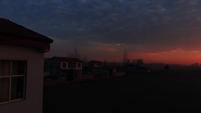 河南农村早上风景
