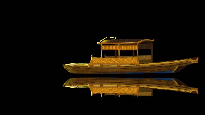 古代船小客船带透明通道2
