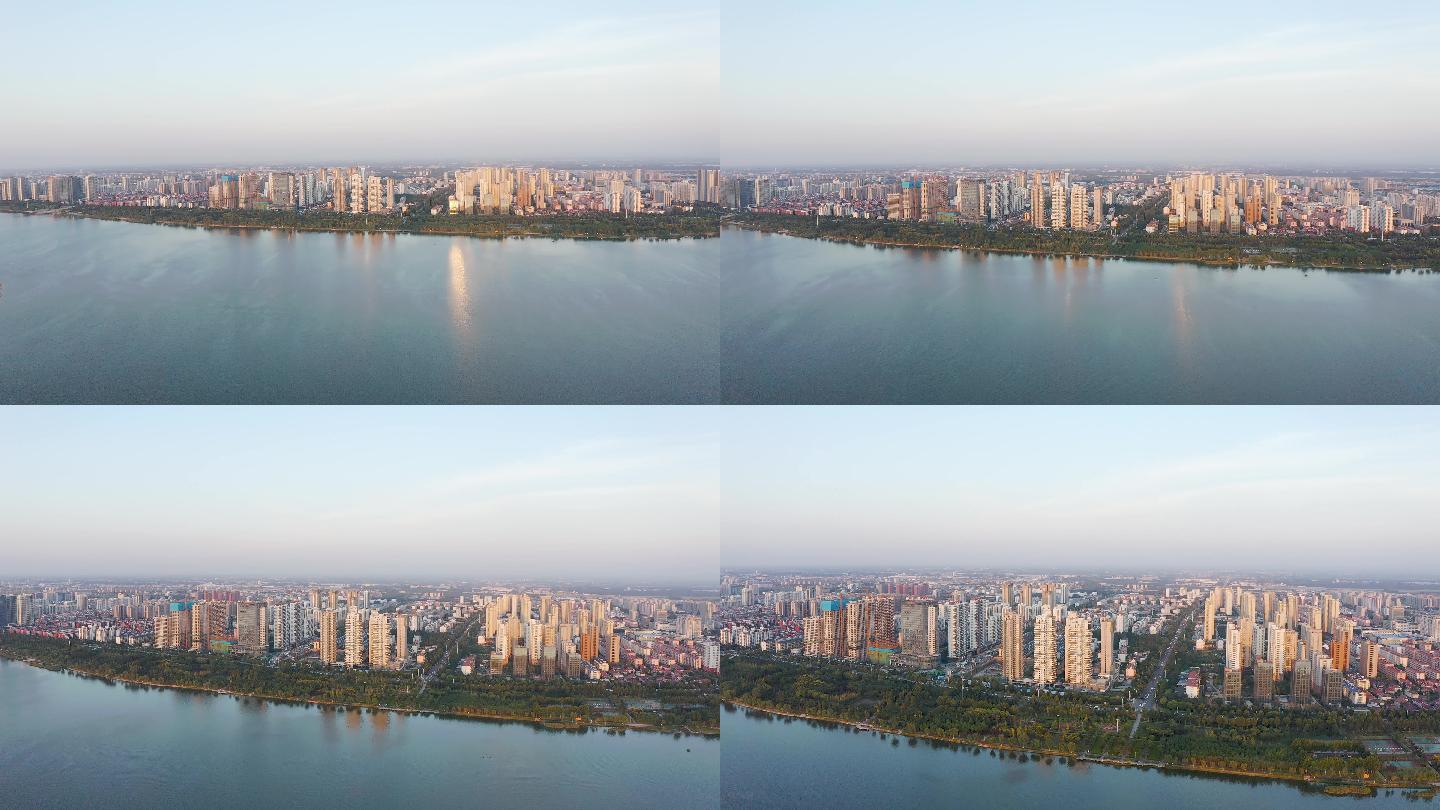 4K航拍山东省临沂城市风景