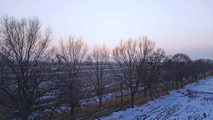 冬季河套平原冰雪田野-25