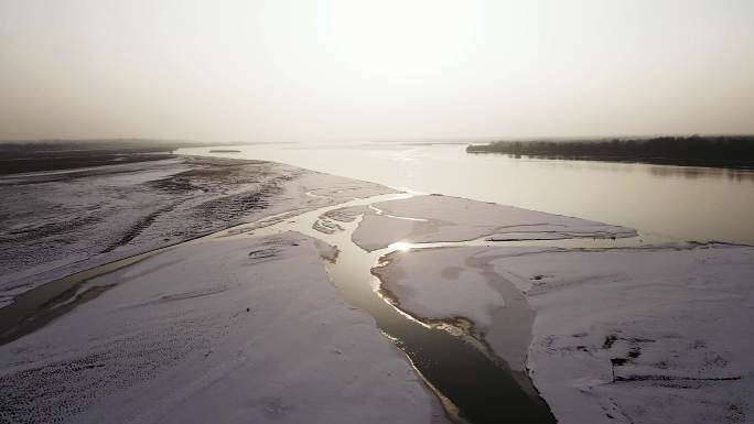 冬季河套平原冰雪黄河-01