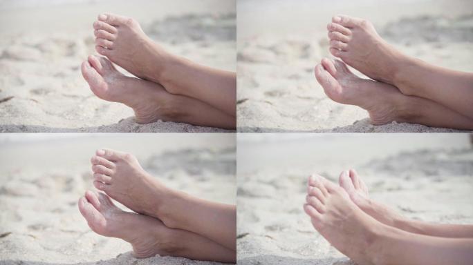 海滩上的脚