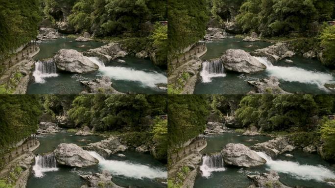 日本四国岛高知县中津峡谷的河流