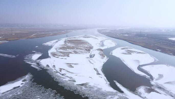 冬季河套平原冰雪黄河-16
