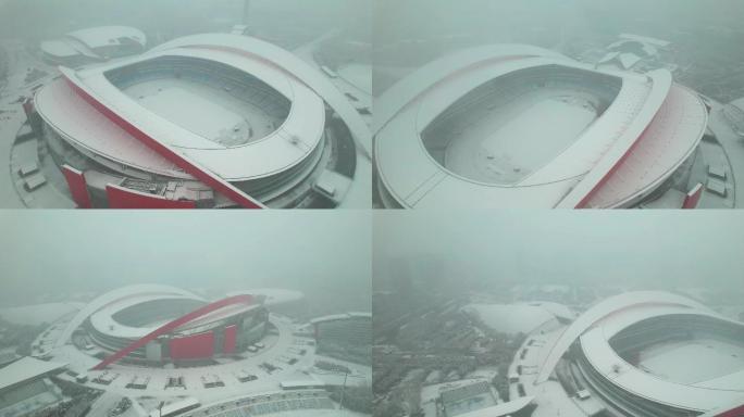 南京奥体中心雪景