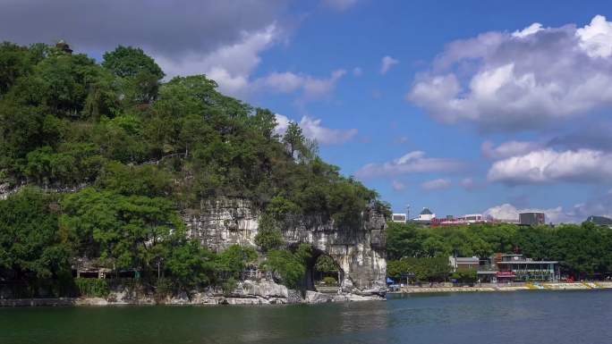 桂林象鼻山航拍视频