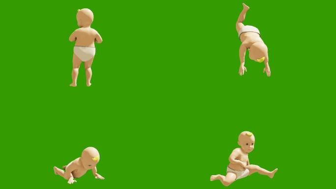 3D渲染儿童舞蹈动画