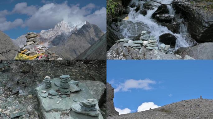 高原山巅雪山玛尼堆3