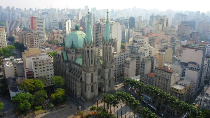 巴西圣保罗东南大教堂鸟瞰图