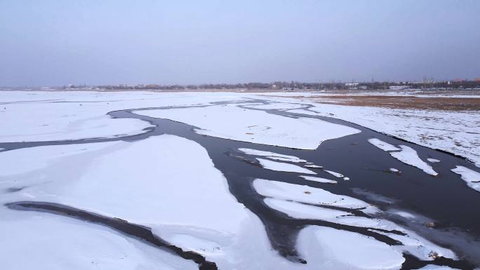冬季河套平原冰雪黄河-12