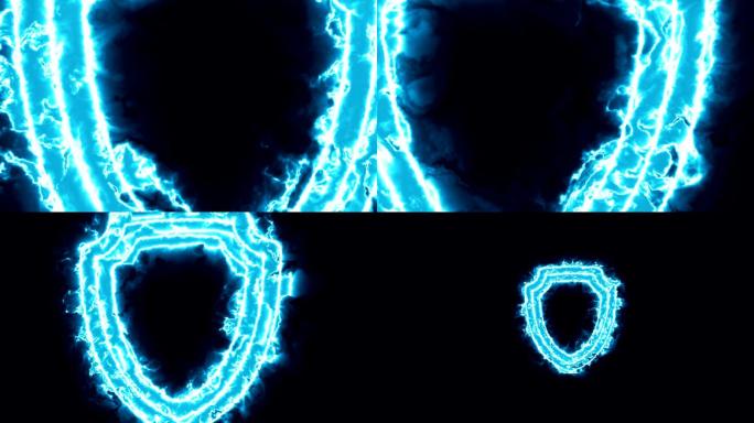蓝色能量盾牌特效动画展示视频素材