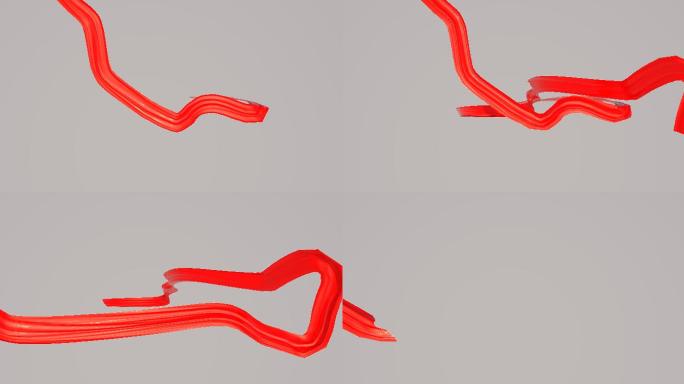 漂亮红丝带飘逸3D源文件