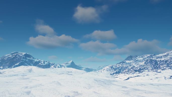 4K 冬天空旷唯美雪山-18