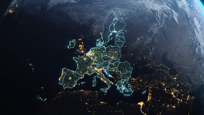 欧盟国家卫星地图贸易经济交流