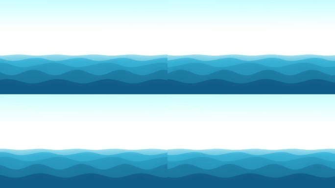 蓝色动态水特效视频素材海水