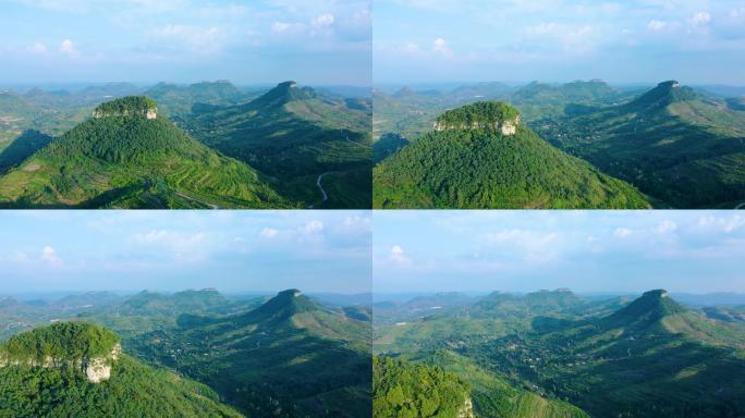 4K航拍山东省临沂市岱崮地貌旅游区风景