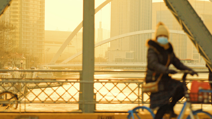 天津解放桥 人文街拍镜头 4K城市人文