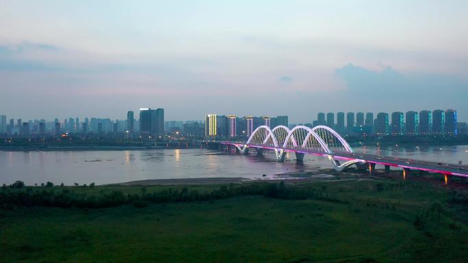 4K正版航拍山东省临沂市南京路桥风景