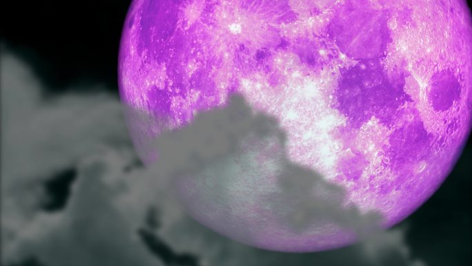 夜空上的超粉色月亮