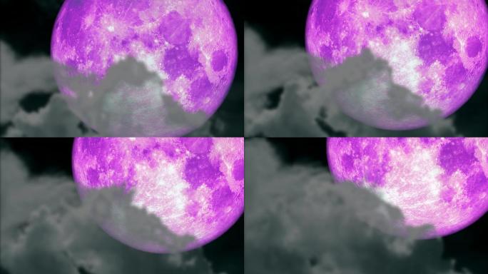 夜空上的超粉色月亮