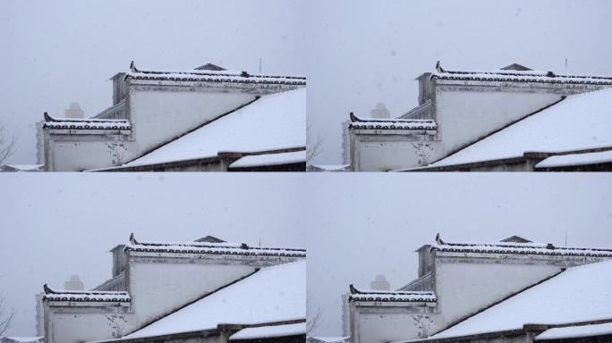 乡村水墨风格雪景摄景下雪