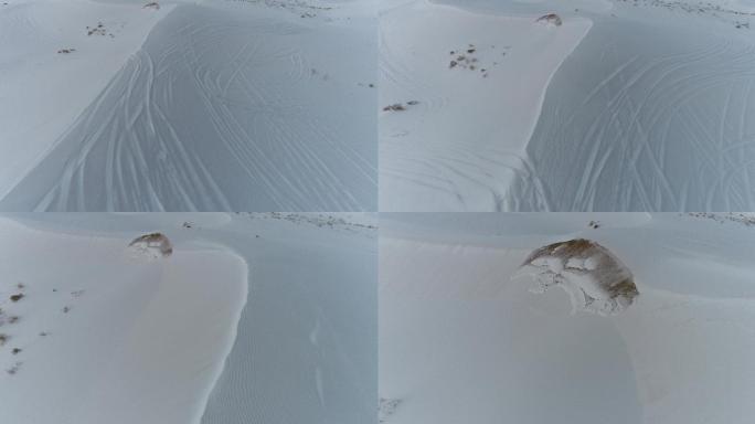 下雪后的沙漠风景