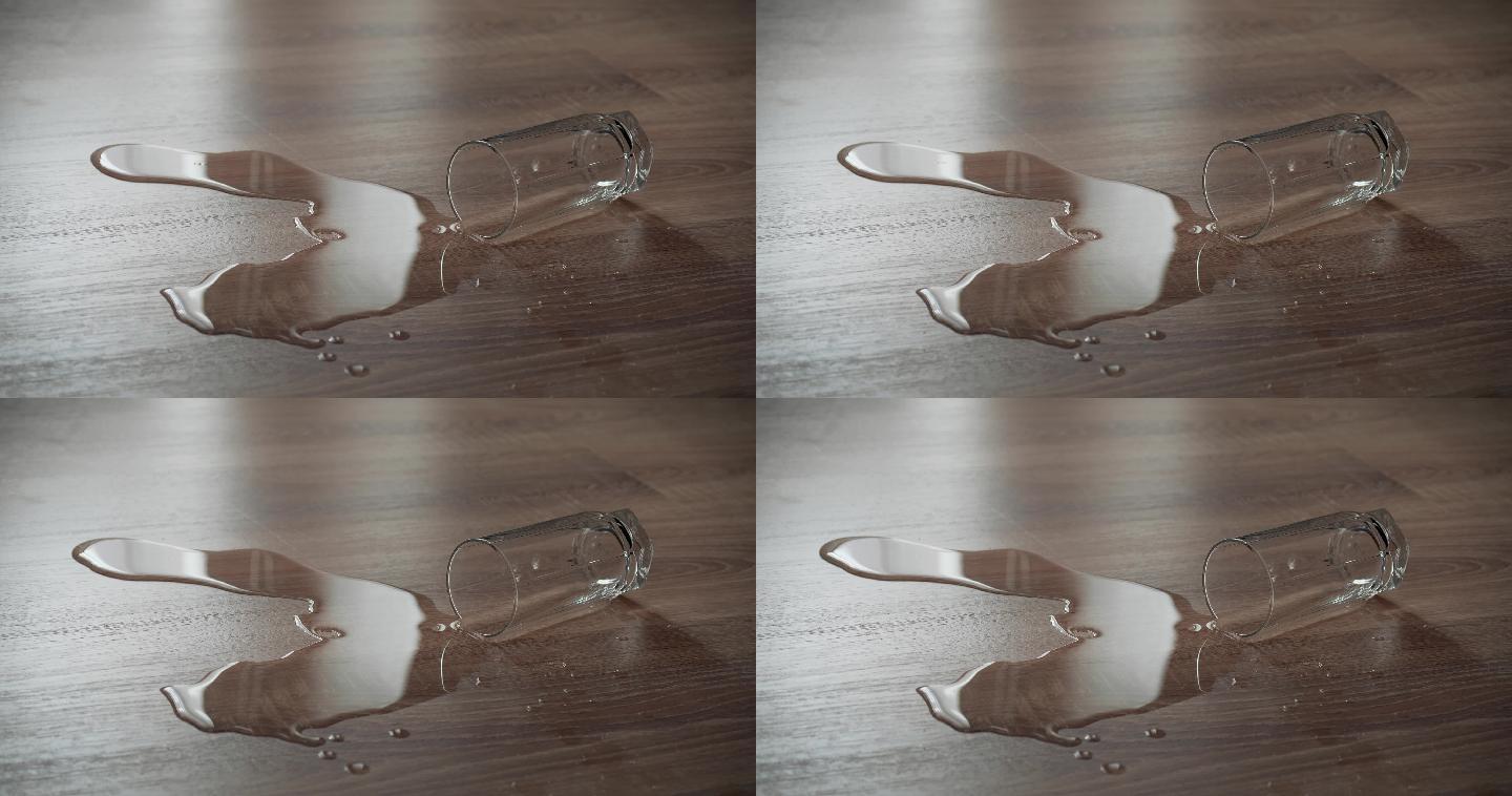 杯子里的水被打倒