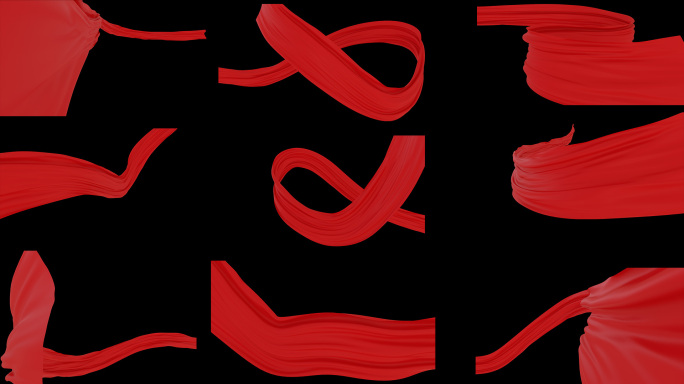 【原创】9款4K带通道红绸缎绸子7-1